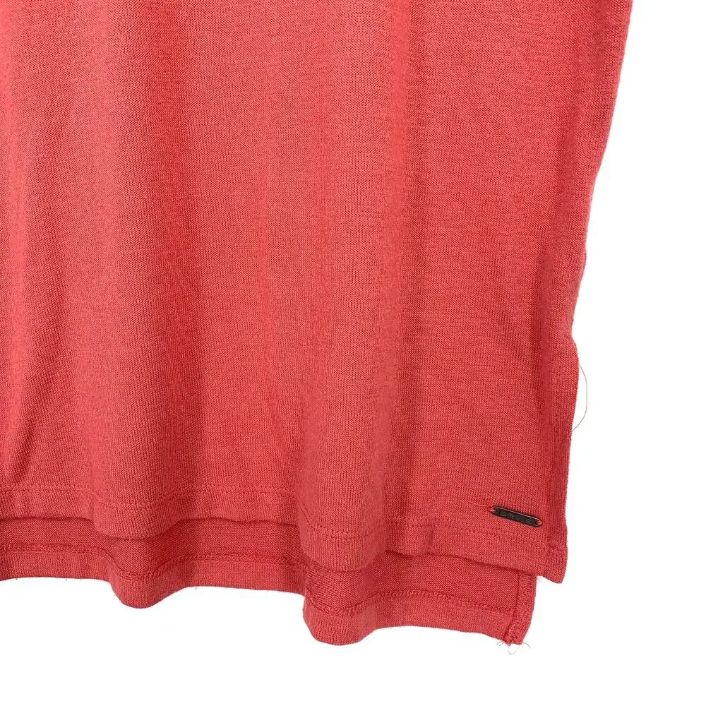 Orvis V-Neck Short Sleeve T-Shirt Womens Size Small Coral Orange Pink